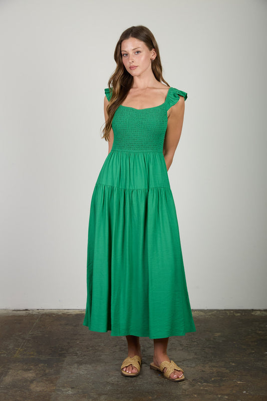 Shelly Smocked Midi Dress