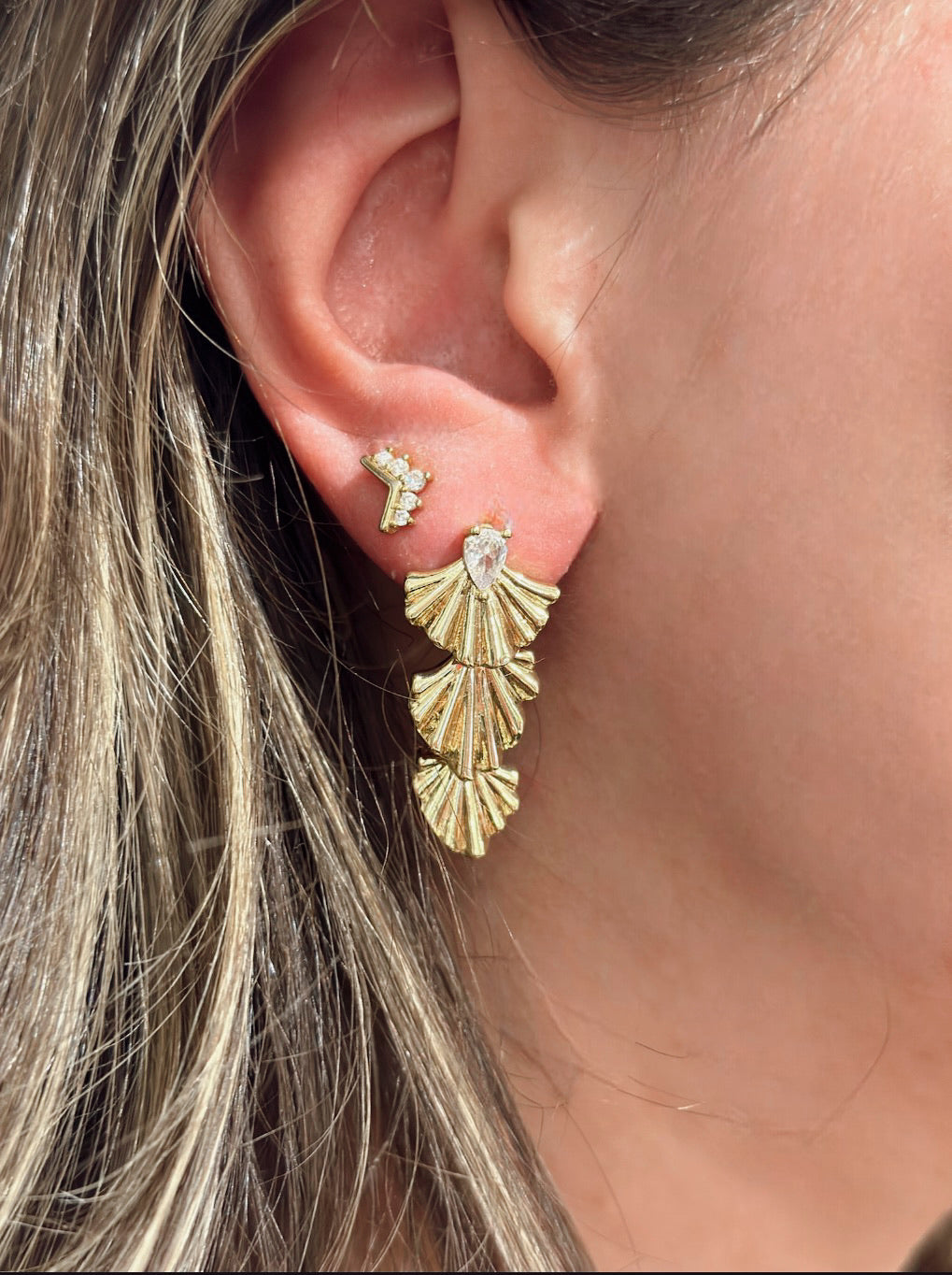 Drew Drop Fan Earring