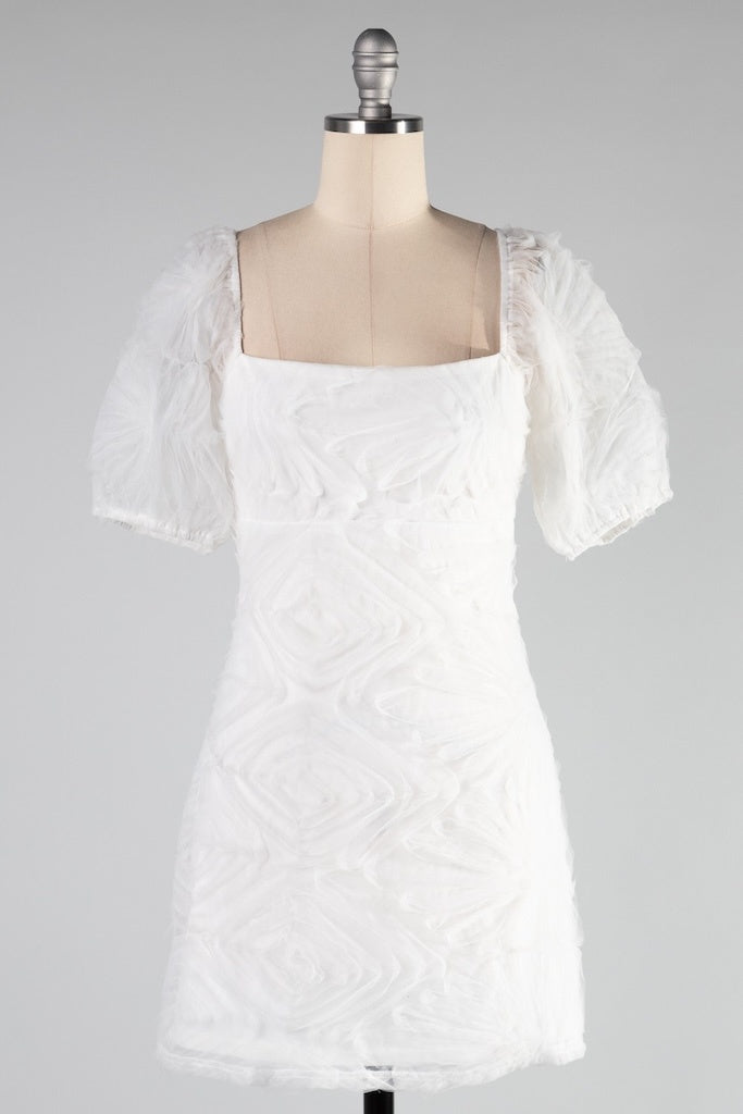 Alabaster Puff Sleeve Dress