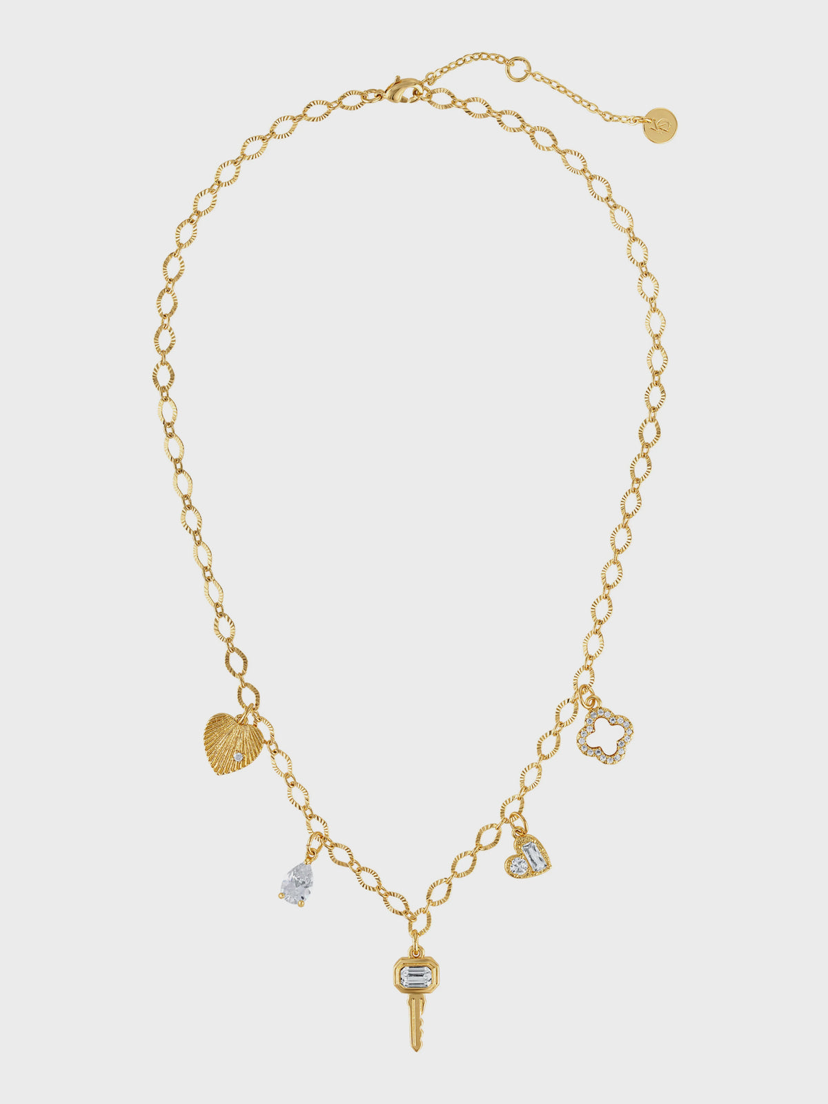 Key Hearts Charm Necklace