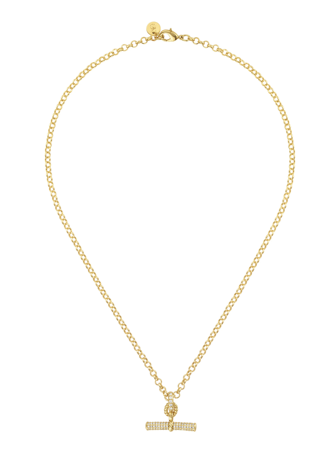 Laurel Pave Toggle Necklace