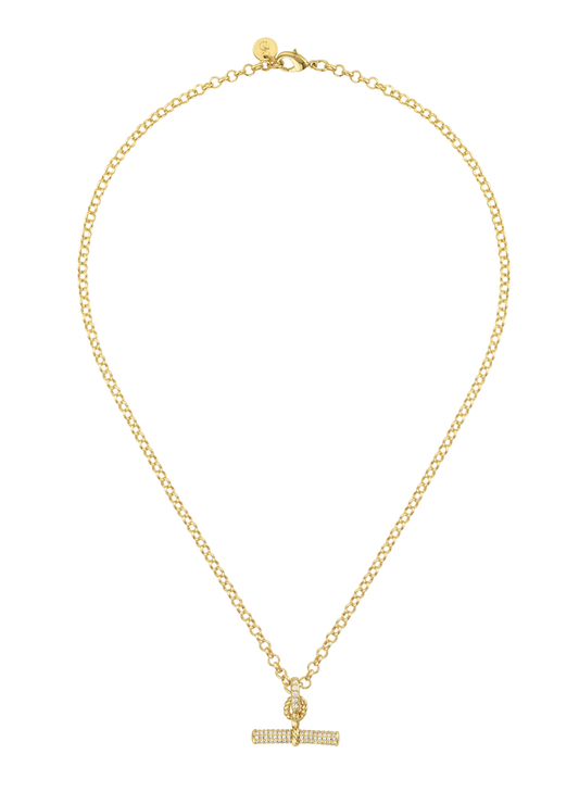 Laurel Pave Toggle Necklace