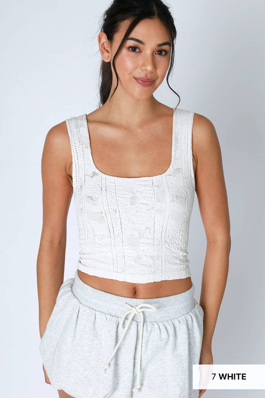 Double Lace Square Crop