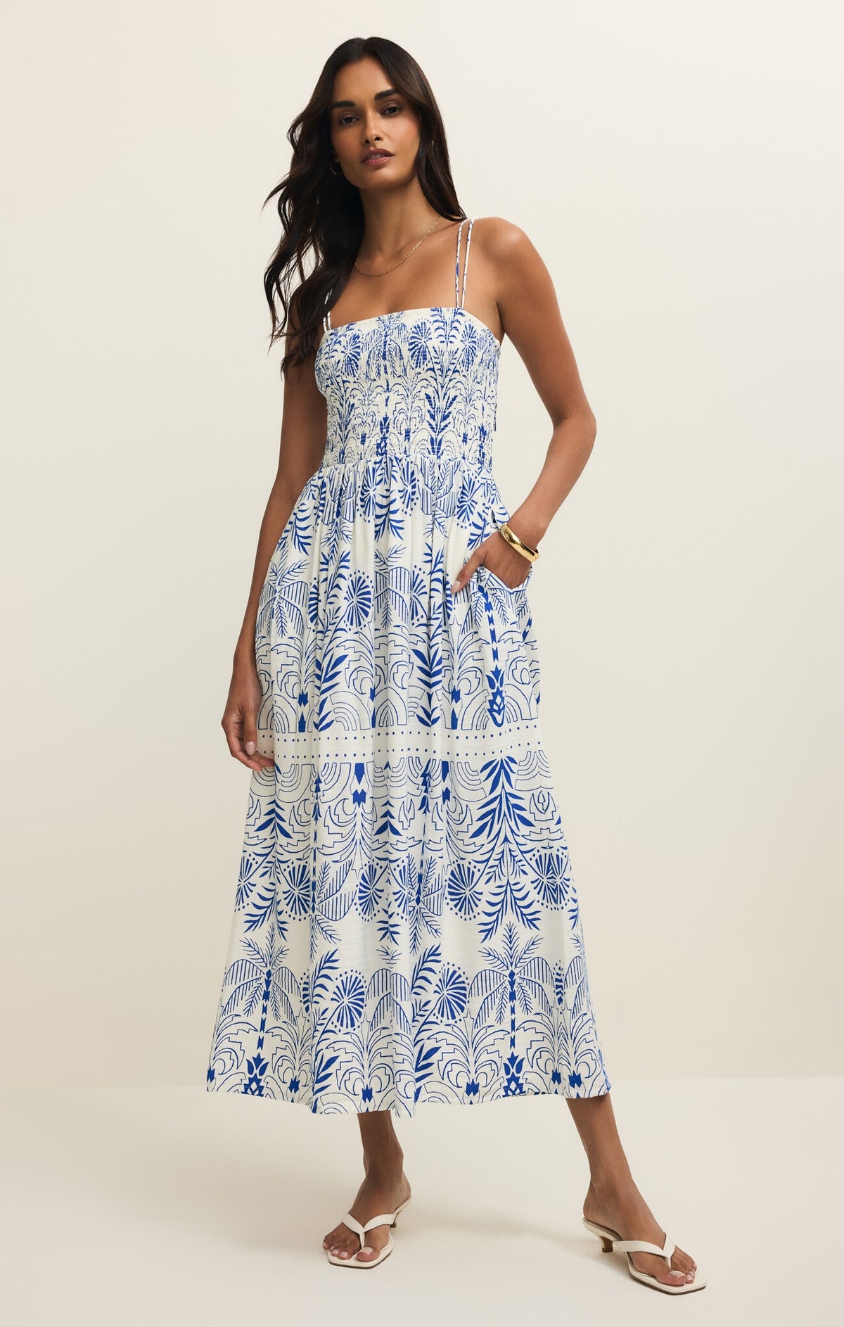 Nadine Palm Maxi Dress