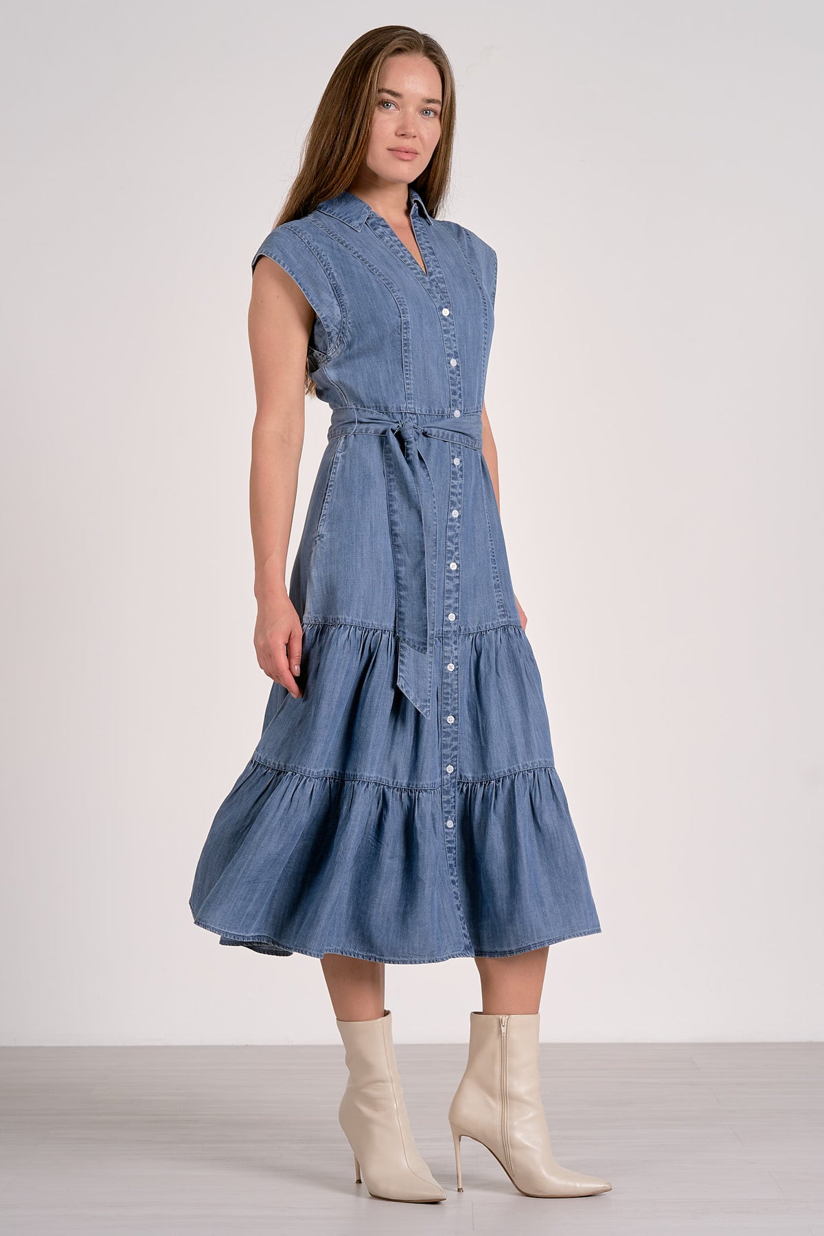 Megan Denim Midi Dress